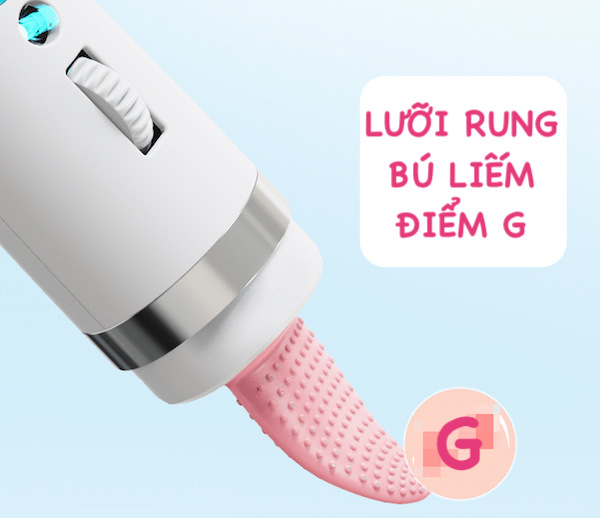Chày rung kèm lưỡi liếm 2 đầu Galaku có màn hình Led massage điểm G