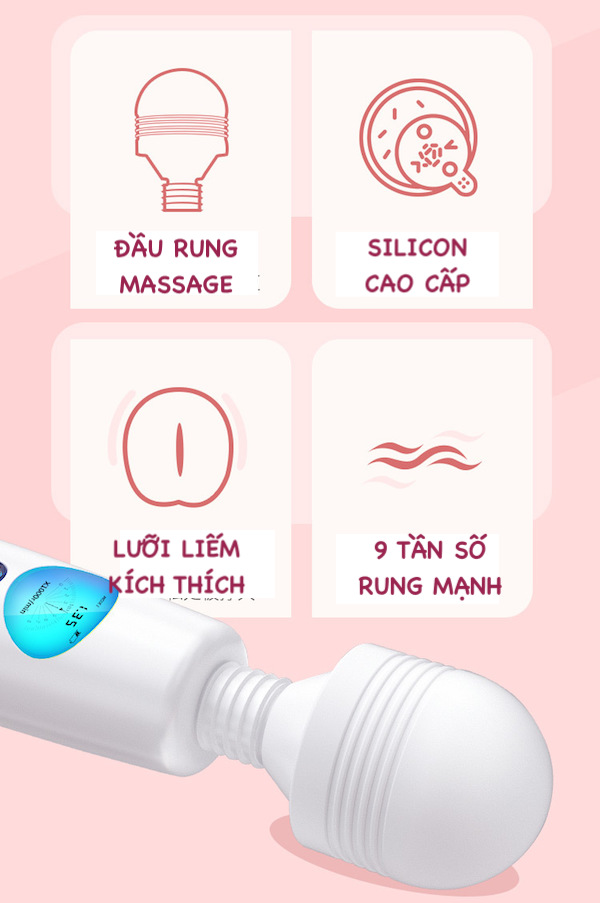 chày rung 2 đầu kèm lưỡi liếm galaku toả nhiệt cao cấp