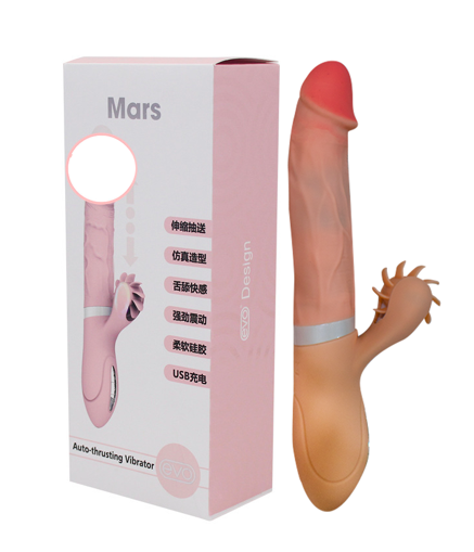 Cung cấp Dương vật cao cấp rung thụt tỏa nhiệt kết hợp lưỡi liếm siêu mềm - Vibrator Evo Mars  chính hãng 