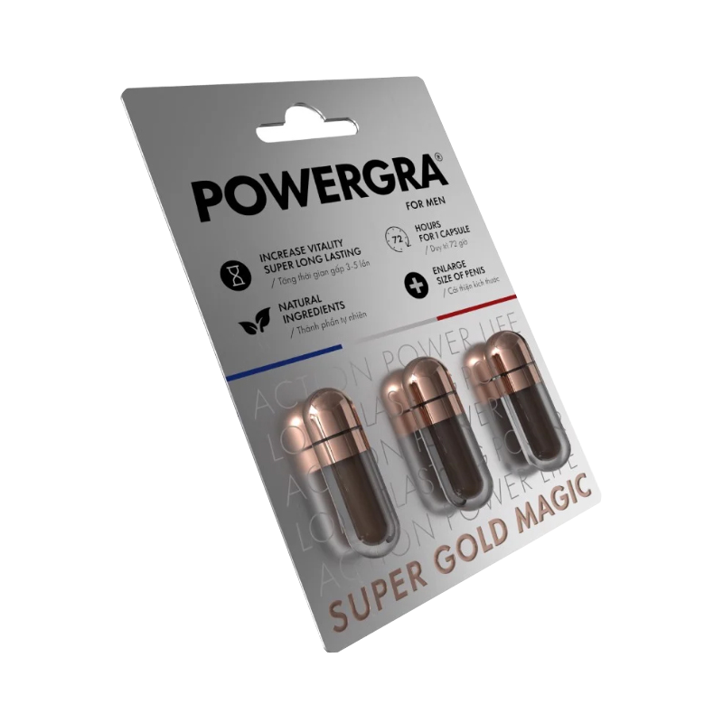  Nơi bán Viên uống tăng kích thước kéo dài thời gian Powergra For Men  - Vỉ 3 viên  tốt nhất 