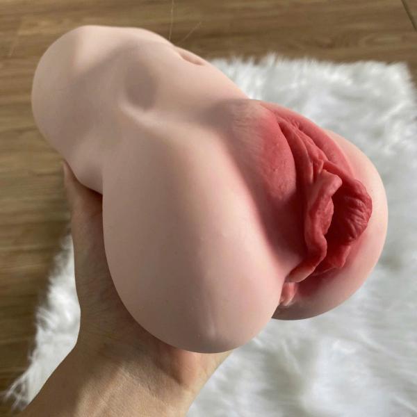 Âm đạo giả cầm tay silicon trần giống thật không rung siêu mềm mịn 900gr 