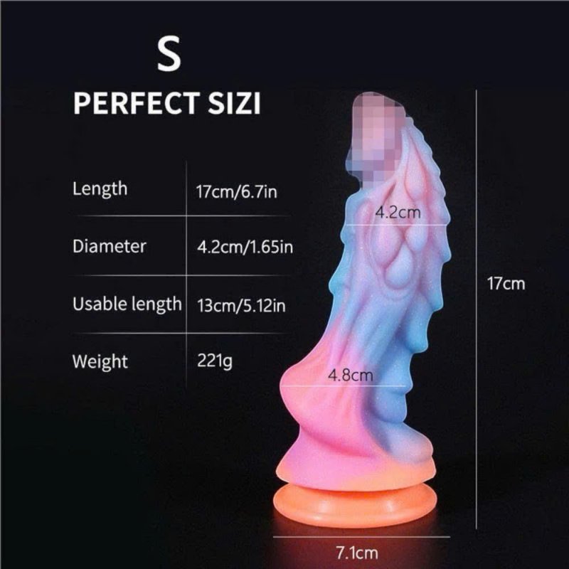 Dildo Fantasy Elfo Rồng Phát Sáng Có Đế Hít Tường – Dương Vật Giả Silicon Cao Cấp Kích Thích 